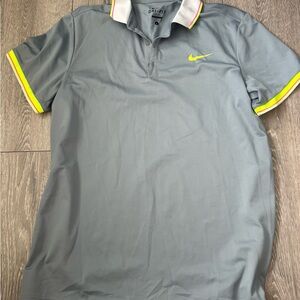 Nike Polo Shirt in Gray with Yellow Highlights